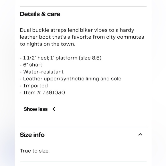 NWOT NORDSTROM Black Macombs Water Resistant Leather MOTO Boots size 7 - Picture 5 of 12